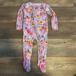 Posh Peanut Easter Chick 12-18 month ruffle footie Purple